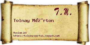 Tolnay Márton névjegykártya