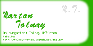 marton tolnay business card